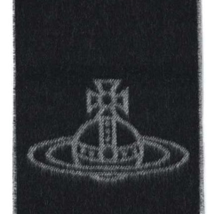 Shop Bufanda Unisex Vivienne Westwood de Lana con Logo Negro/Rosa 81030006W00ZHN401