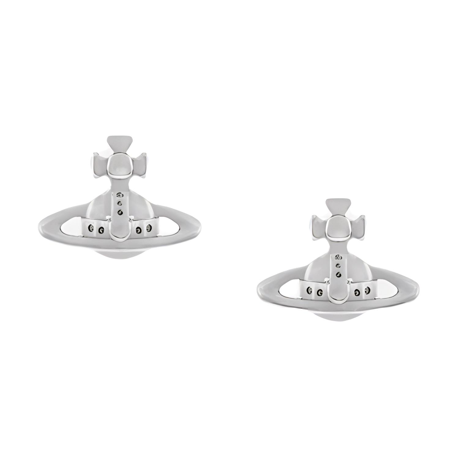 Vivienne Westwood Lorelei Saturn Design Brass Metal Earrings Unisex Silver. 6201035902P019P019