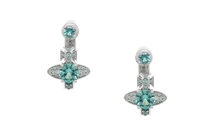 Vivienne Westwood Maitena Orb Brass Crystal Earrings Unisex Light Green 6203005602P450 圖 2