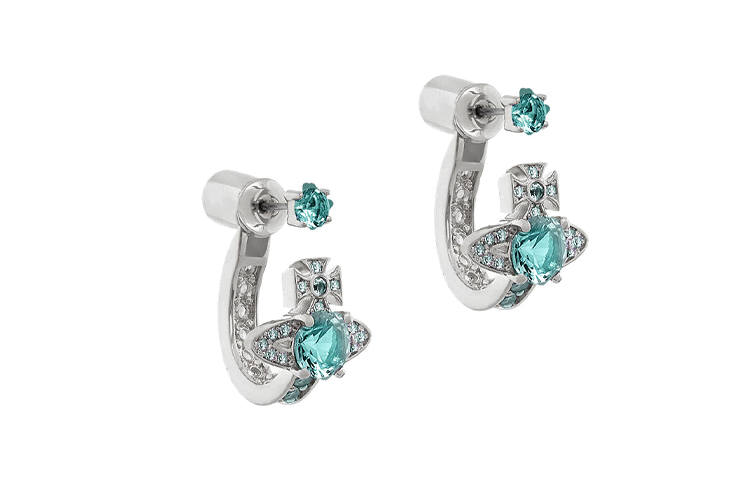 Vivienne Westwood Maitena Orb Brass Crystal Earrings Unisex Light Green 6203005602P450 圖 3