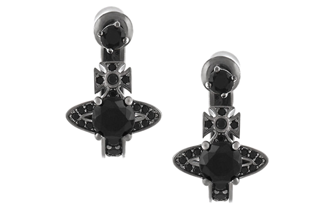 Vivienne Westwood Maitena Saturn Rhinestone Earrings Unisex Gunmetal Color. 6203005602S101S101 圖 3
