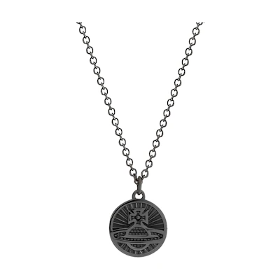 Vivienne Westwood MAN Richmond Saturn Engraved Pendant Necklace Gold-Tone for Men. 63020301-S001-FJ