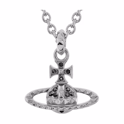 Vivienne Westwood Mayfair Classic Black Diamond/Silver Rhodium Necklace - Limited Edition 6302039W02W130