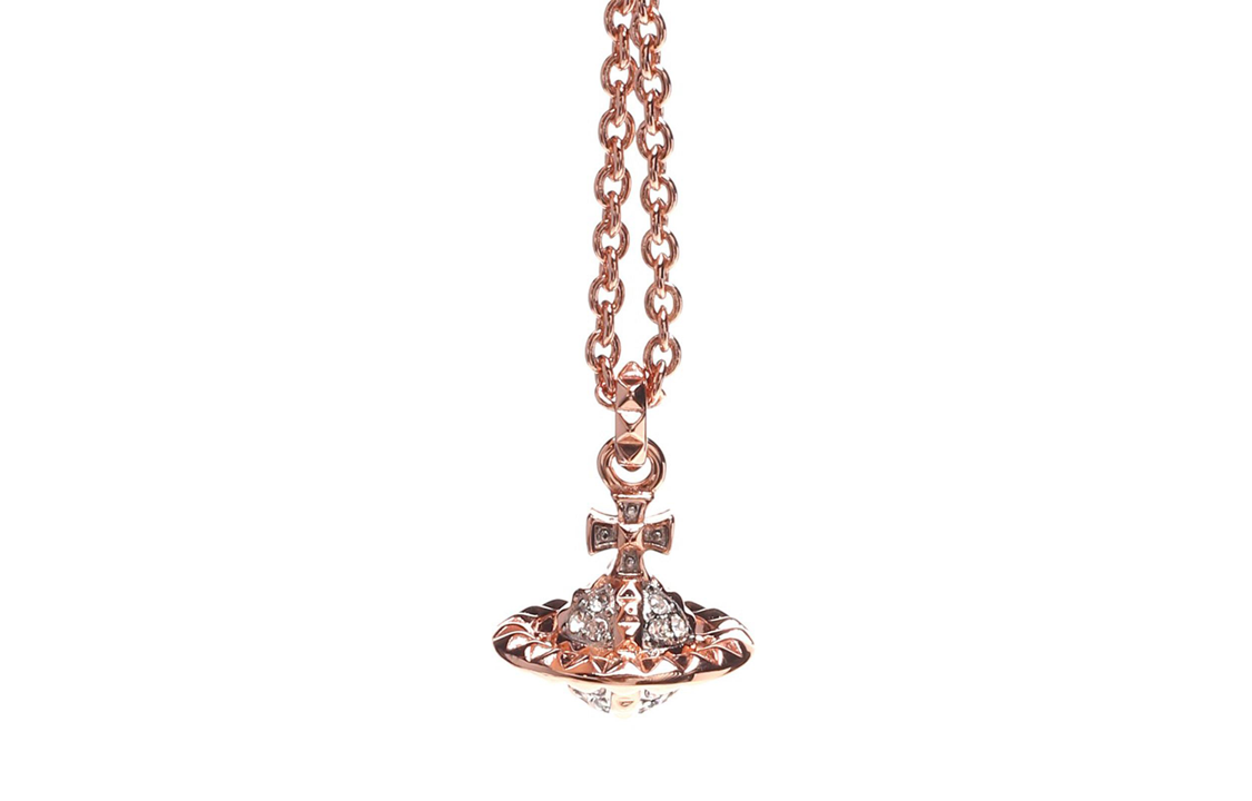 Vivienne Westwood Mayfair Rose Gold Orb Pendant Necklace. 63020051-G118-MYG118