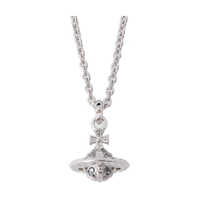 Vivienne Westwood Mayfair Small Orb Pendant Necklace Silver/Gunmetal Limited Edition. 6302039V02W130
