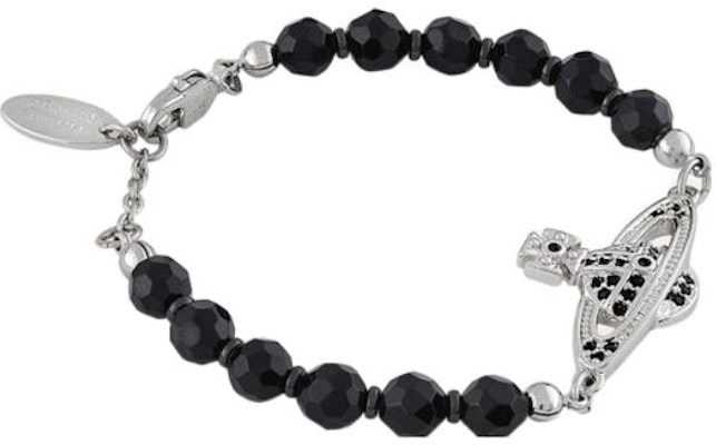 薇薇安·魏斯伍德土星水晶黑瑪瑙手鍊 黑/銀色 6103007502P178P178 Lookbook 薇薇安·魏斯伍德土星水晶黑瑪瑙手鍊 黑/銀色 6103007502P178P178