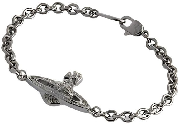 維維安·韋斯特伍德男士迷你土星設計槍色鍊條手鍊 6102019602S108S108 Buy 維維安·韋斯特伍德男士迷你土星設計槍色鍊條手鍊 6102019602S108S108