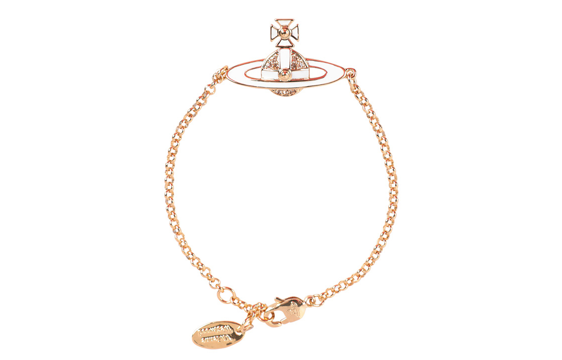 Vivienne Westwood Neil Saturn Porcelain Bracelet Unisex Gold/White Couple Design. 61020210-02R281-CN