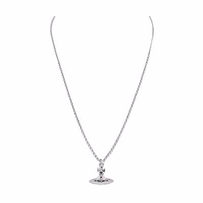 Vivienne Westwood New Tiny Orb Clear Saturn Pendant Necklace for Men. 630203A002P296P296