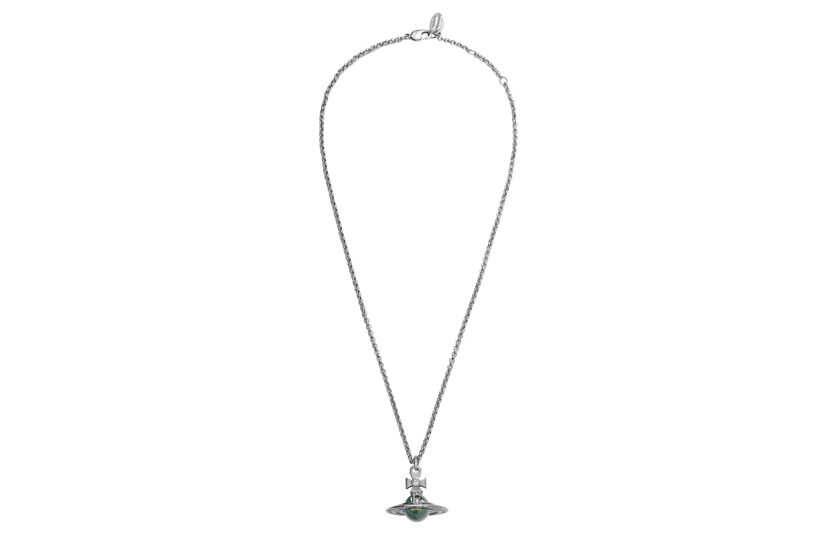 Vivienne Westwood New Tiny Orb Necklace Unisex Couples Green & Silver. 63020224020181-CN001 圖 4