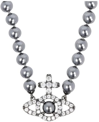 薇薇安·魏斯伍德奧林匹亞土星珍珠吊墜項鍊槍灰色 63010120-02S328-SM Buy 薇薇安·魏斯伍德奧林匹亞土星珍珠吊墜項鍊槍灰色 63010120-02S328-SM