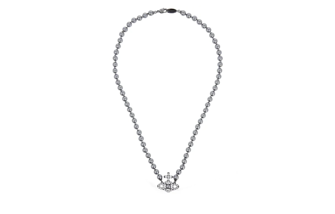 Lookbook 薇薇安·魏斯伍德奧林匹亞土星珍珠吊墜項鍊槍灰色 63010120-02S328-SM