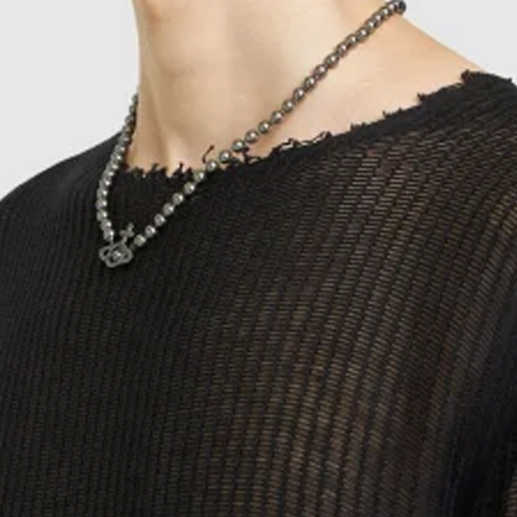 Shop 薇薇安·魏斯伍德奧林匹亞土星珍珠吊墜項鍊槍灰色 63010120-02S328-SM