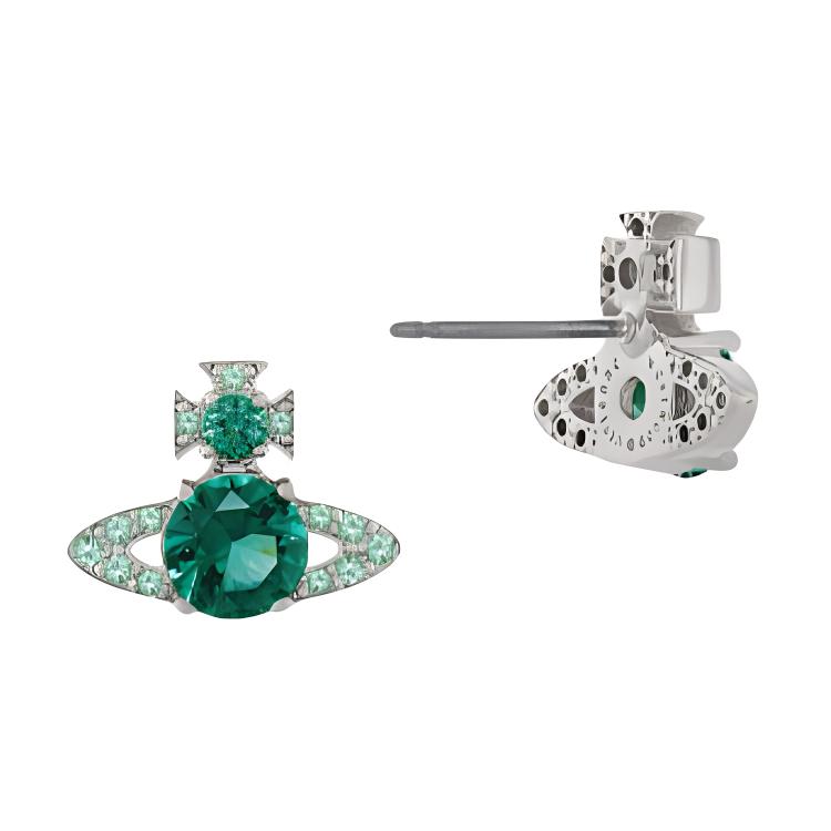 Lookbook 薇薇恩·魏斯伍德 綠色黃銅星球設計耳環 情侶款 男女適用 6201034M02P427