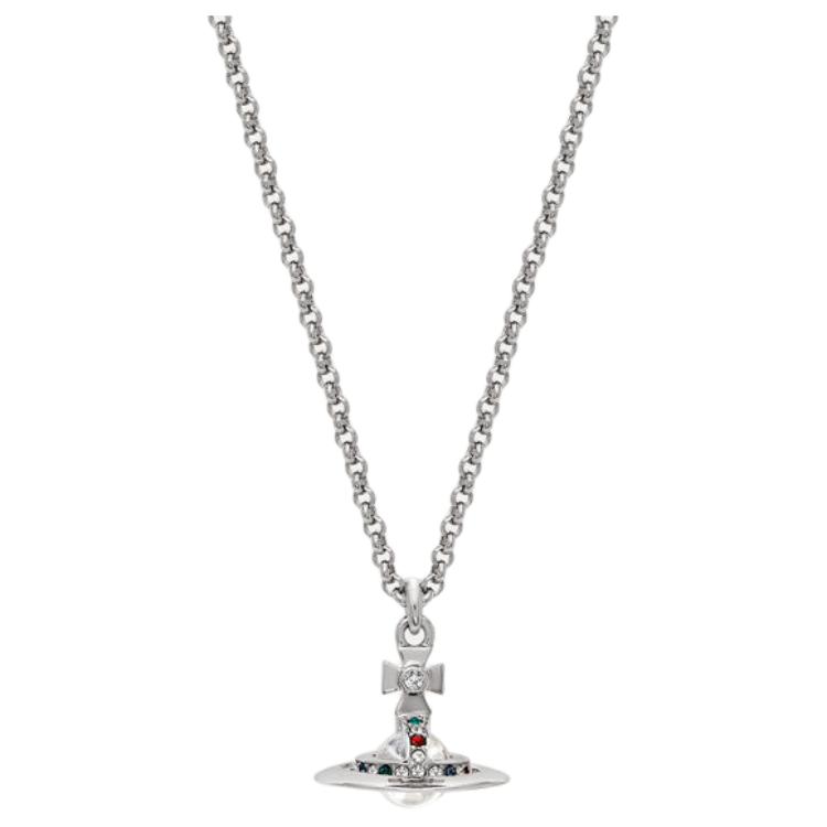 Vivienne Westwood Orb Design Silver Brass Necklace for Men. 8050889136323