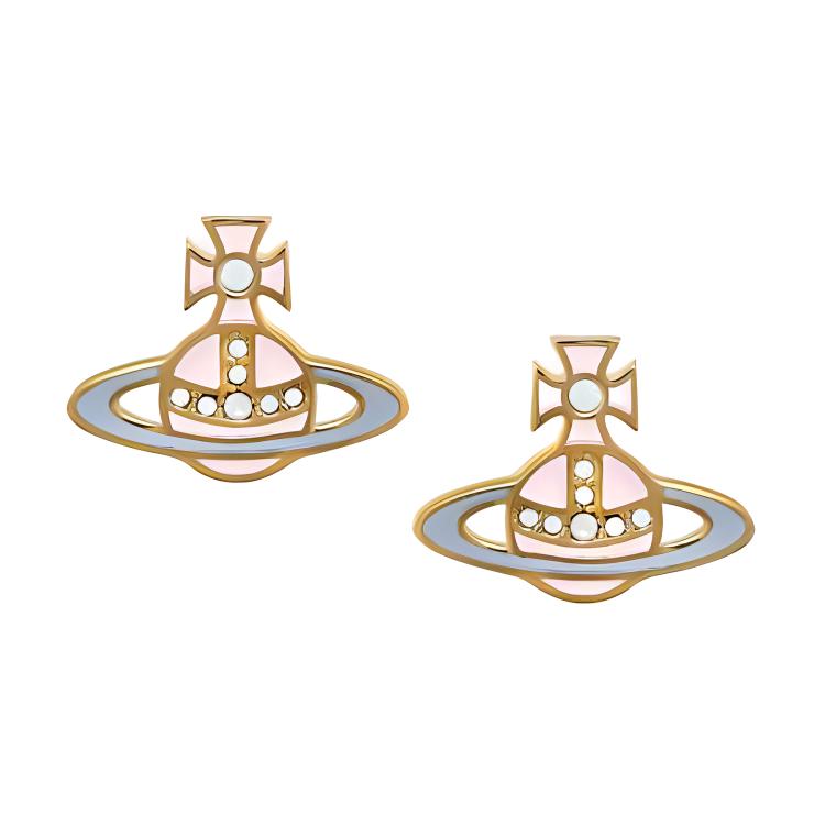 Order Vivienne Westwood 金色女性專屬黃銅星球圖案耳環 6201035U-02R808