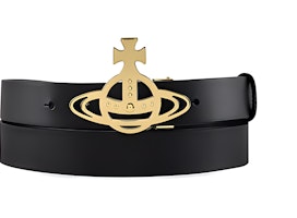 Vivienne Westwood Original Black Leather Belt Unisex Couple Style 3cm Width 82010035-L0022-LA-black Vivienne Westwood Original Black Leather Belt Unisex Couple Style 3cm Width 82010035-L0022-LA-black