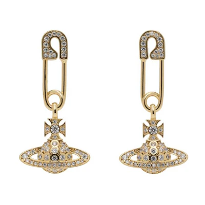 Vivienne Westwood Patterned Gold Rubber Earrings Unisex Couples Style. 6203004302R102IM