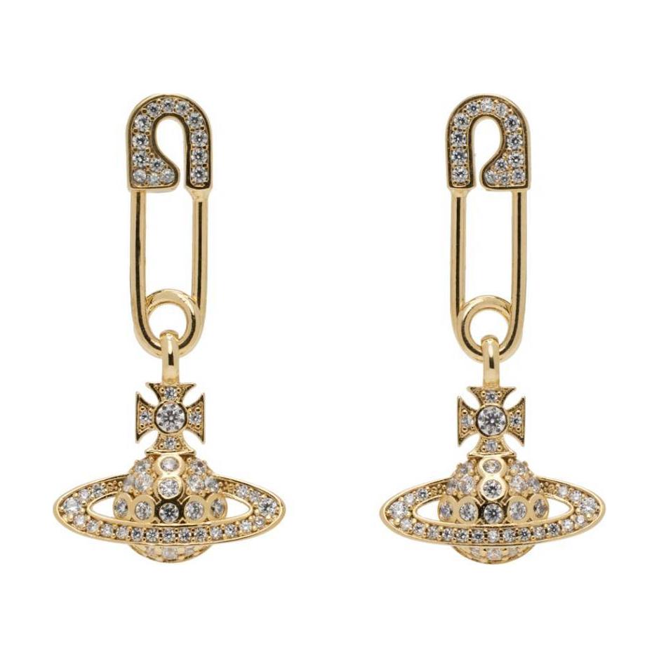 Vivienne Westwood Patterned Gold Rubber Earrings Unisex Couples Style. 6203004302R102IM 圖 2