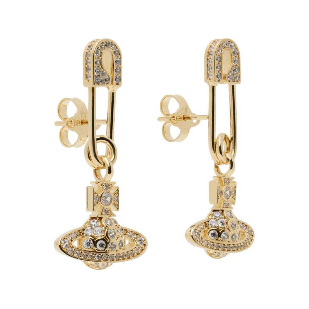 Vivienne Westwood Patterned Gold Rubber Earrings Unisex Couples Style. 6203004302R102IM 圖 3