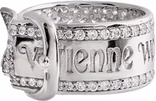 Order Vivienne Westwood PAVÉ Belt Ring Silver with Rhinestones. 64040147-01P102-IM