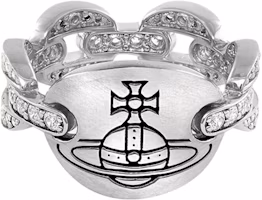 Order Vivienne Westwood Pave Platinum-Plated Saturn Engraved Silver Ring Unisex. 6404017X-01P527