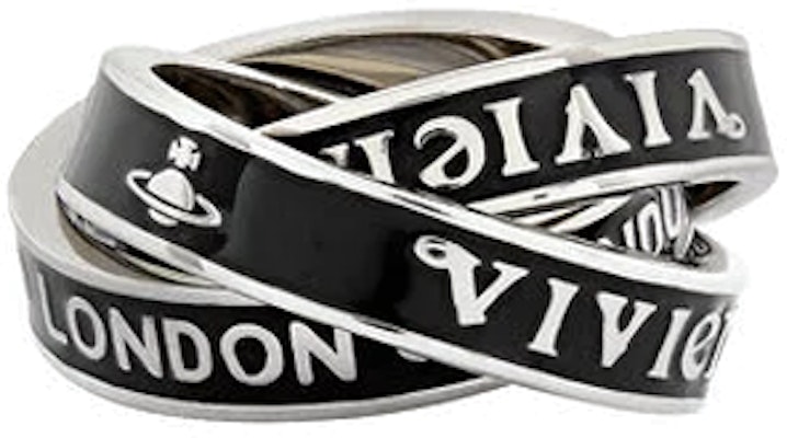 Anillo Unisex Vivienne Westwood Percy Saturn Tres Aros Cerámica Negra pareja 6404016Q01P107P107 Lookbook Anillo Unisex Vivienne Westwood Percy Saturn Tres Aros Cerámica Negra pareja 6404016Q01P107P107