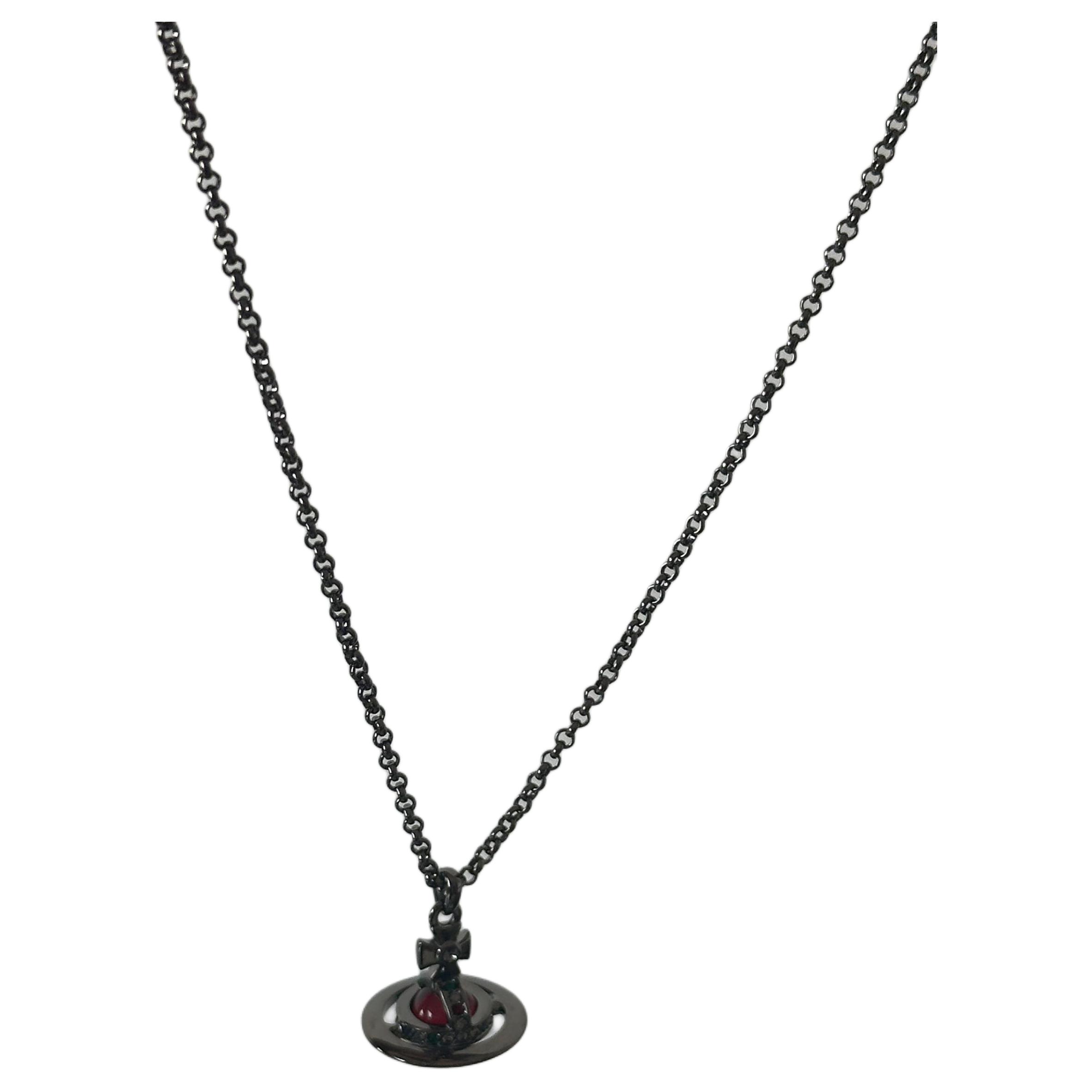 Purchase 薇薇安·魏斯伍德 小型星球紅色水晶黃銅項鍊 槍灰色 63020225-02s380