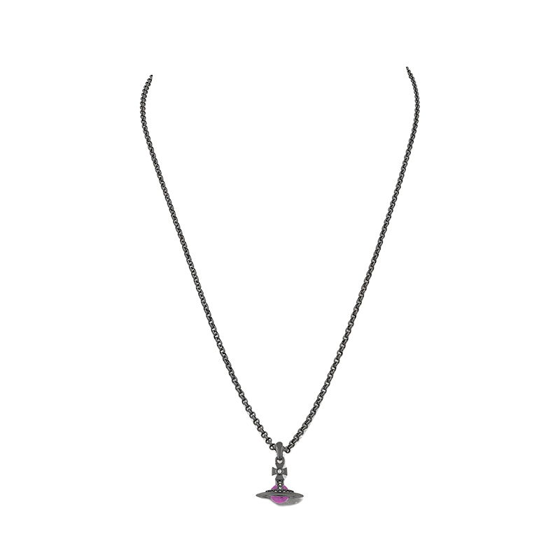 Vivienne Westwood Petite Orb Necklace Gunmetal Purple/Brass Unisex 630203A102S286S286 圖 3