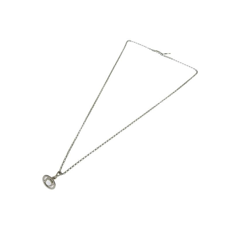 Vivienne Westwood Petite Orb Transparent Saturn Pendant Necklace Silver. 630203A1-02P296-CN