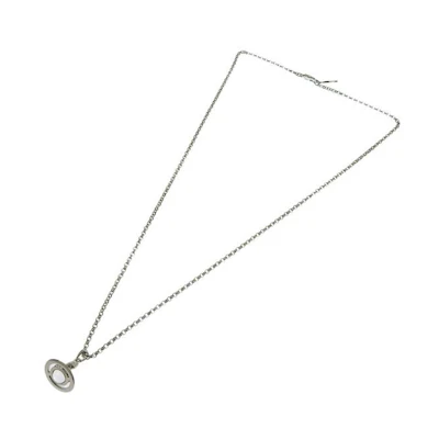 Vivienne Westwood Petite Orb Transparent Saturn Pendant Necklace Silver. 630203A1-02P296-CN