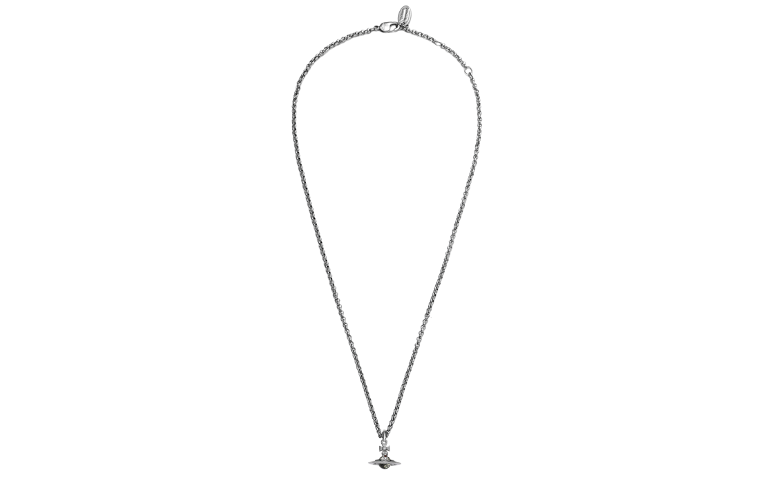 Order 薇薇安·魏斯伍德小款透明土星吊墜項鍊銀色款 630203A1-02P296-CN