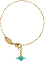 Vivienne Westwood Petite Orb Turquoise Crystal Enamel Gold Bracelet Unisex. 6102020W02R726 Vivienne Westwood Petite Orb Turquoise Crystal Enamel Gold Bracelet Unisex. 6102020W02R726