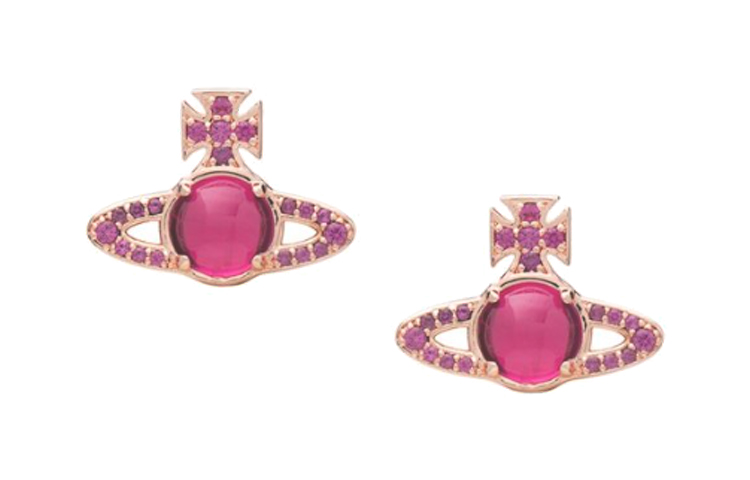 Vivienne Westwood Petulla Saturn Earrings Rose Gold/Red 6201032Z-02G350