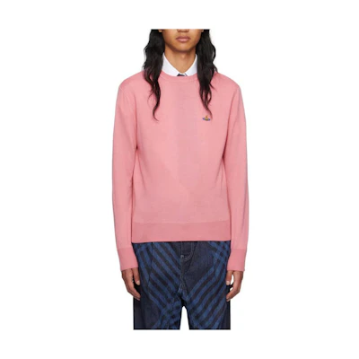 Vivienne Westwood Pink Logo Embroidered Crewneck Long Sleeve Sweatshirt Men 2701000O-Y0006-G401