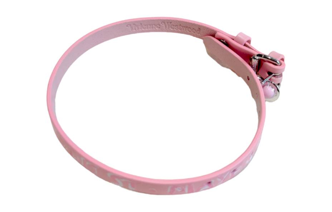 Vivienne Westwood Pink Saturn Pendant Leather Choker Necklace Unisex Couples. 6303002802P371 圖 4