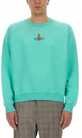 Vivienne Westwood Plain Logo Embroidered Crewneck Sweatshirt Sky Blue 3I010004-J006O-K413 Vivienne Westwood Plain Logo Embroidered Crewneck Sweatshirt Sky Blue 3I010004-J006O-K413