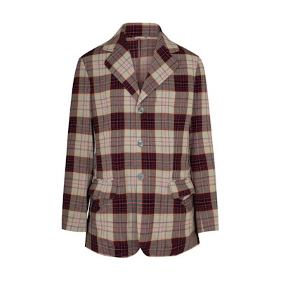 Vivienne Westwood Red Checkered Single-Breasted Jacket 23010019-W00VM