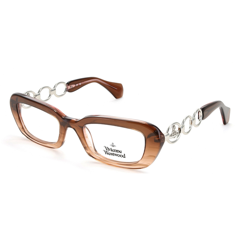 Vivienne Westwood Retro Rectangle Optical Glasses Unisex Couple Brown Pink. VW1060-1-133