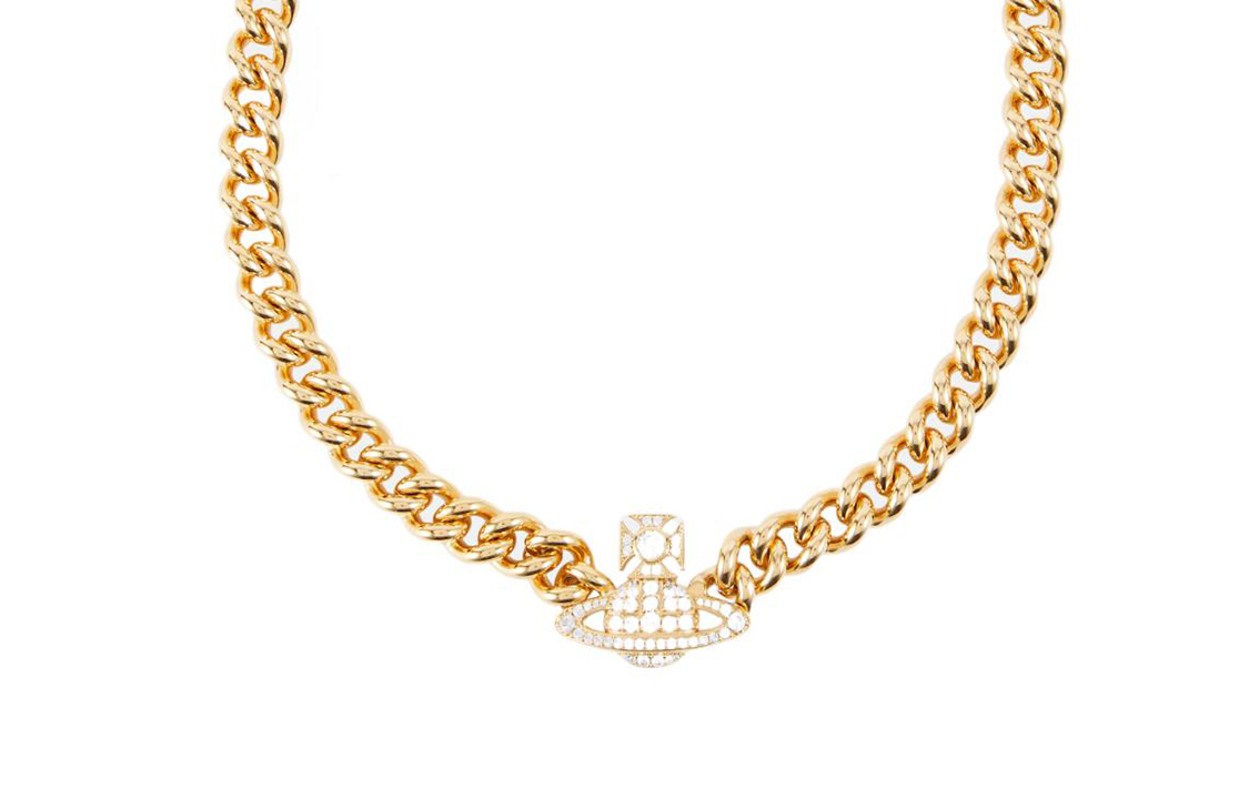 Vivienne Westwood Saturn Logo Gold Brass Necklace - Unisex Couple Design. 6303002302R102 圖 2