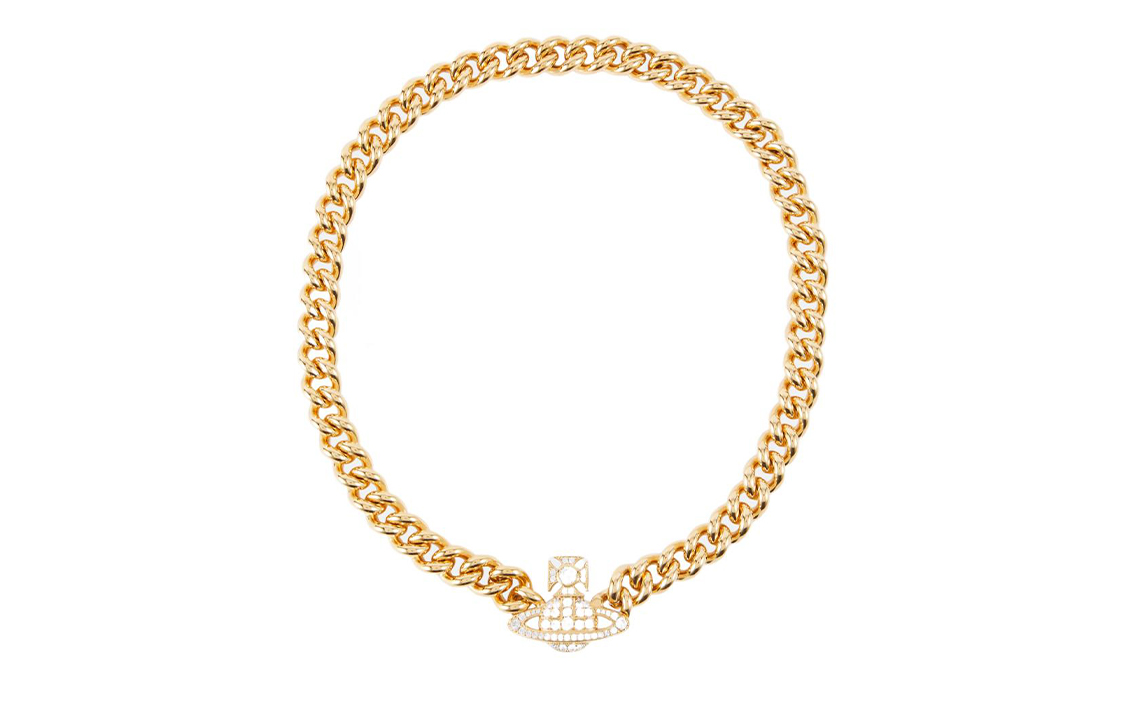 Vivienne Westwood Saturn Logo Gold Brass Necklace - Unisex Couple Design. 6303002302R102 圖 3