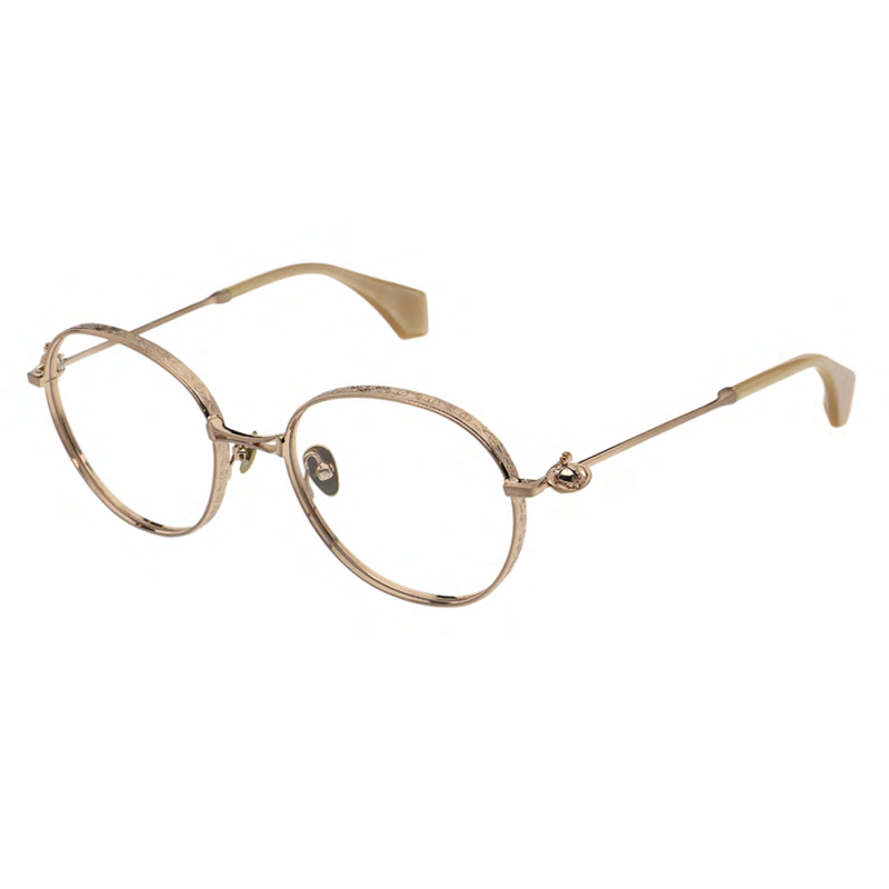 Vivienne Westwood Saturn Logo Round Optical Glasses Unisex Antique Gold Frame VW3024-1-403