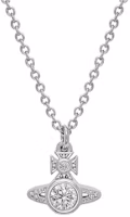 Vivienne Westwood Silver Crystal Saturn Orb Pendant Necklace Unisex Couples' Style 6302027802P102SMP102 Vivienne Westwood Silver Crystal Saturn Orb Pendant Necklace Unisex Couples' Style 6302027802P102SMP102