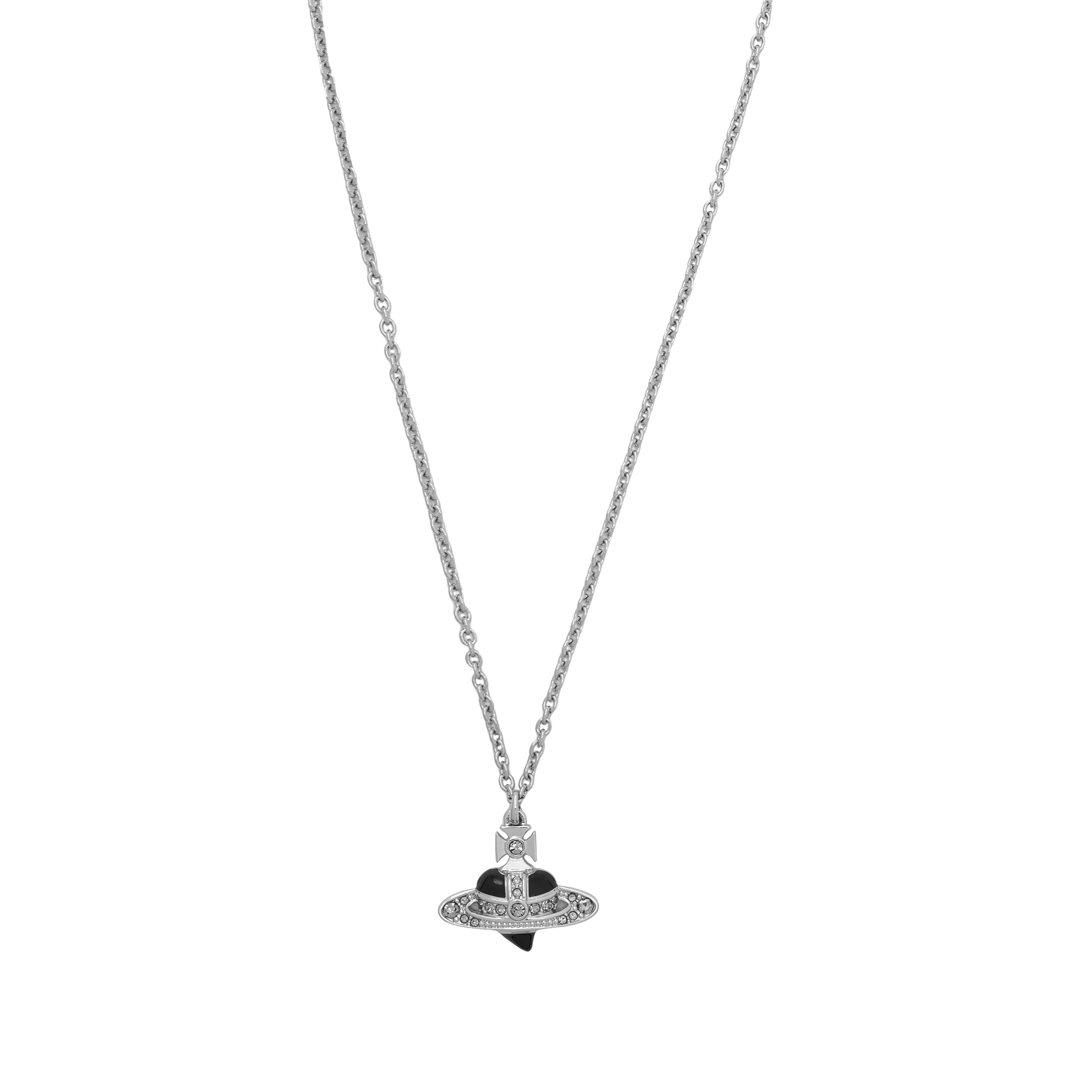 Vivienne Westwood Silver Diamante Heart Necklace Unisex Couple Design. 630203BV02P136
