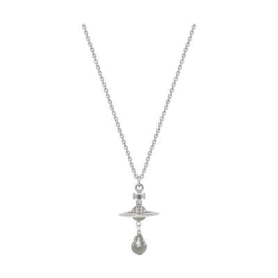 Vivienne Westwood Silver Logo Necklace Unisex Couple Design in Brass. 8050889845058