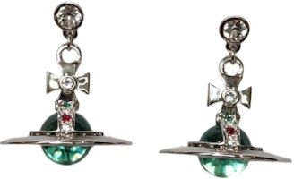 Vivienne Westwood Silver Saturn Shaped Stud Earrings Unisex Couple Design. 6202011202P181-CN001 Vivienne Westwood Silver Saturn Shaped Stud Earrings Unisex Couple Design. 6202011202P181-CN001