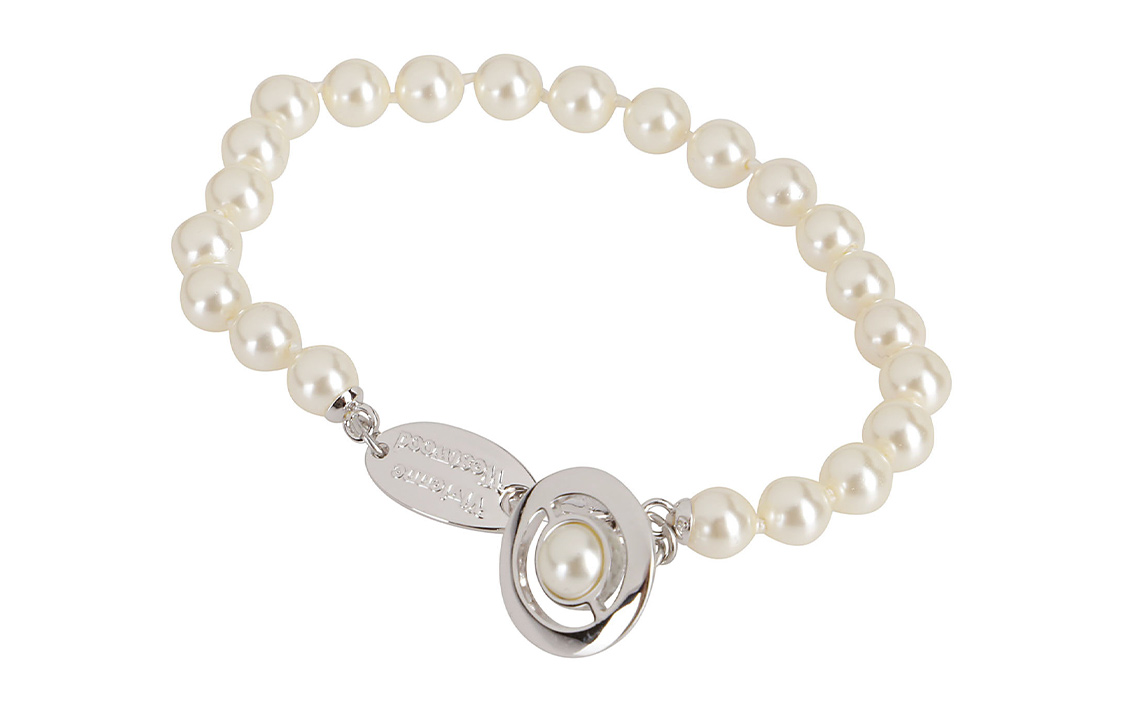 Vivienne Westwood Simonetta Beaded Enamel Detail 3D Metal Unisex Bracelet. 6102017402W