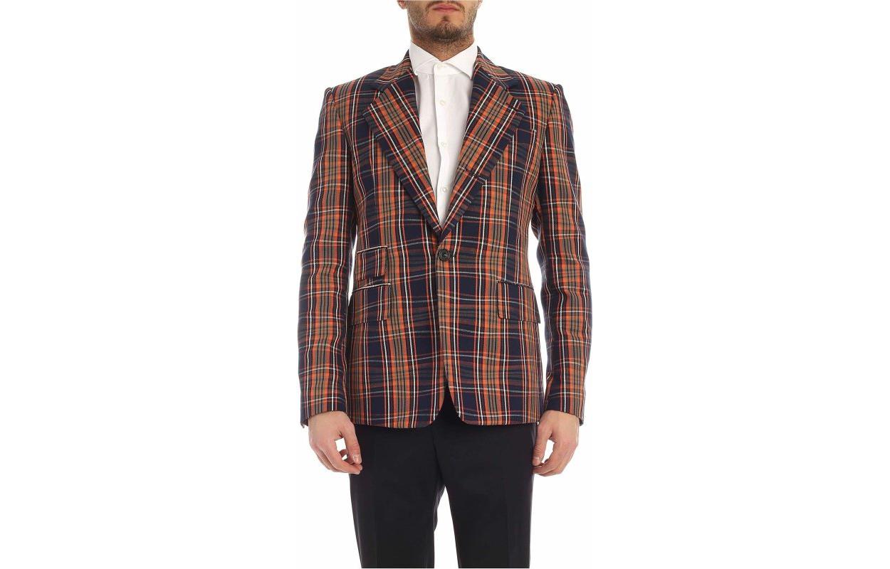 Vivienne Westwood Single-Breasted Plaid Slim-Fit Blazer Jacket Multicolor S25BN0450S52667001F