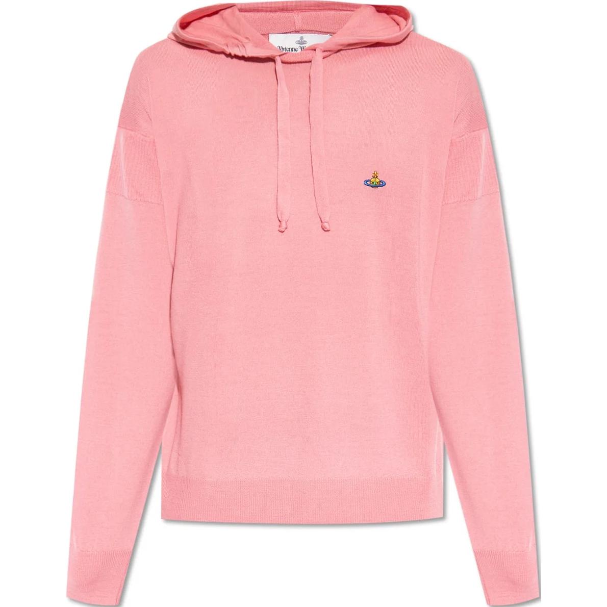 Vivienne Westwood Solid Color Oversized Hoodie for Men in Deep Pink 3803002NY0006-G401