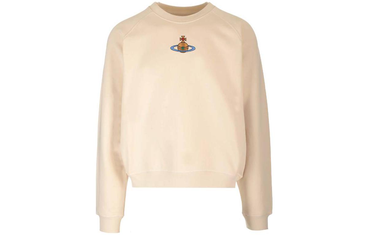 Vivienne Westwood Solid Slim Fit Crewneck Khaki Long-Sleeve Sweatshirt 3I010004J0006PO-P402